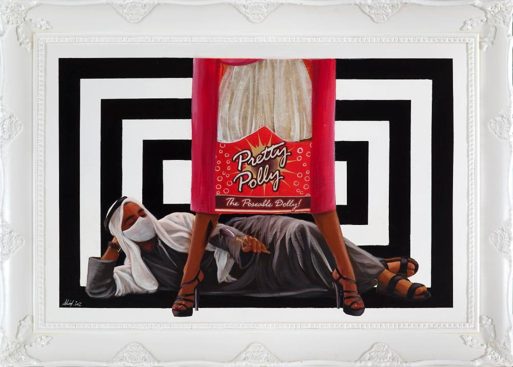 ‘An Arabian Tragedy’ Acrylic Painting and Photography on Canvas Mounted on Wood and Framed, 128 x 179 cm. 2012.