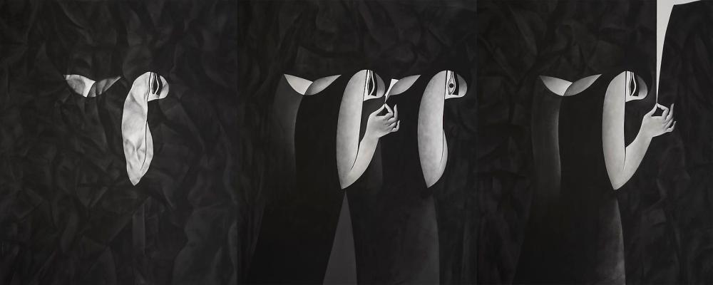 Safwan Dahoul 'Dream 62', 2013,  Acrylic on Canvas,  (3 panels, 180 X 150 cm each)