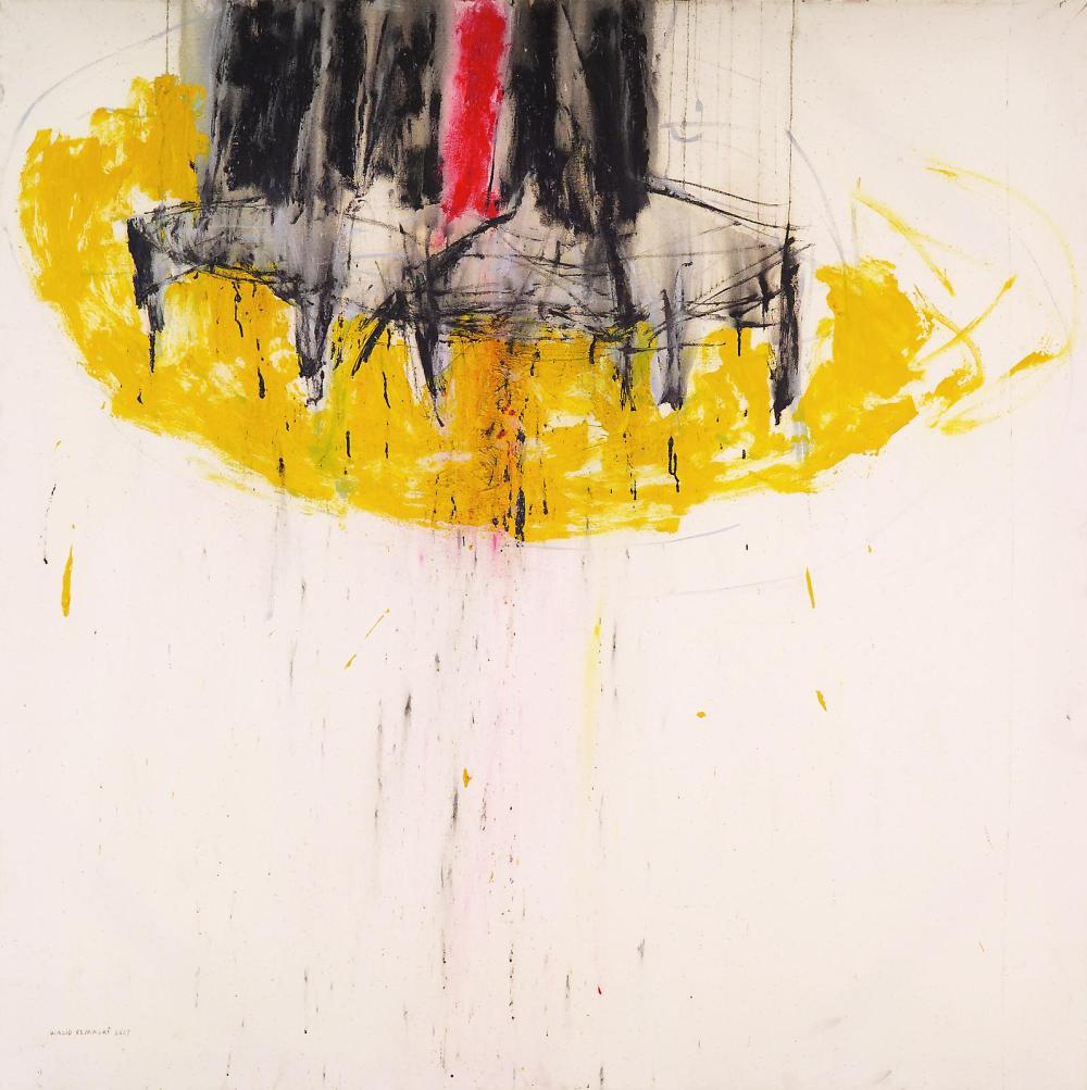 Walid El-Masri 'Chairs', Mixed Media on Canvas, 180x180 cm. Courtesy: Ayyam Gallery