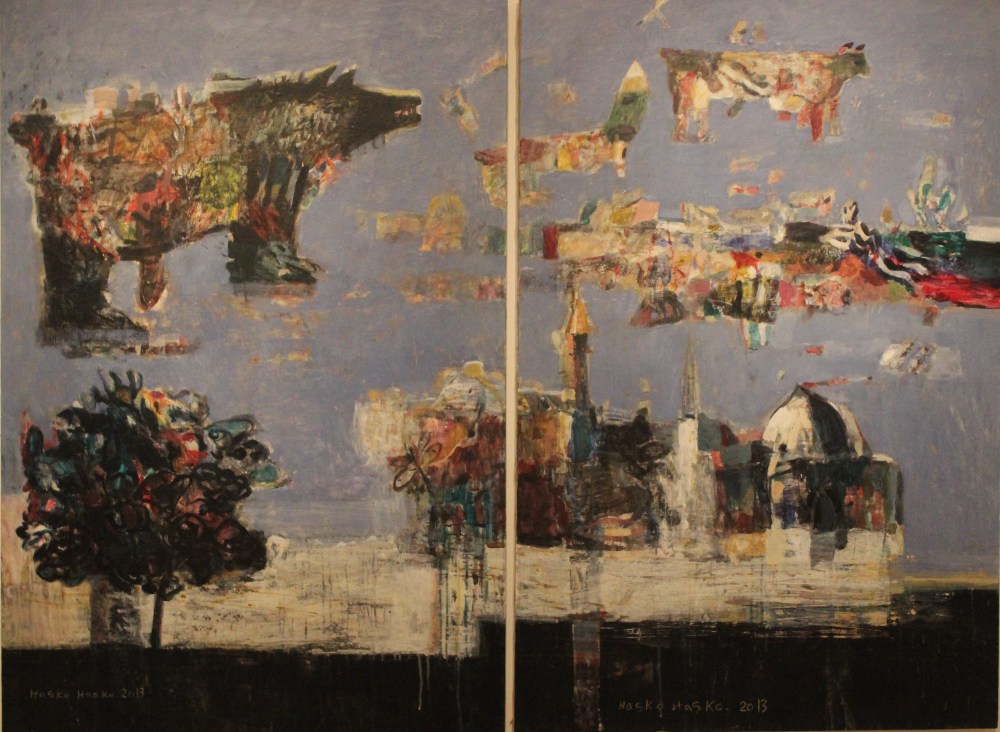 مغادرة العالم، أكريليك على قماش، 120*80*120*80 سم