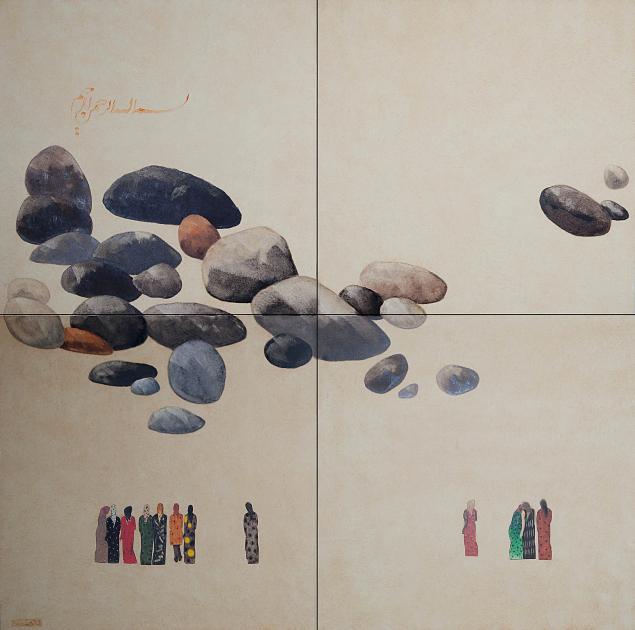 Rezvan Sadeghzadeh, Untitled, 2012-2013,  Oil on Canvas,  200 x 200 cm.