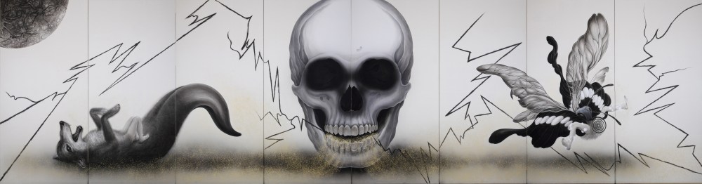 Tomoko Konoike "Fusuma" installation screen front. Courtesy: Wendi Norris Gallery