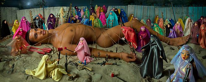 David LaChapelle, "Would Be Martyr and 72 Virgins" 2008, Chromogenic print, 119 x 305 cm. Edition of 6 + 3 AP