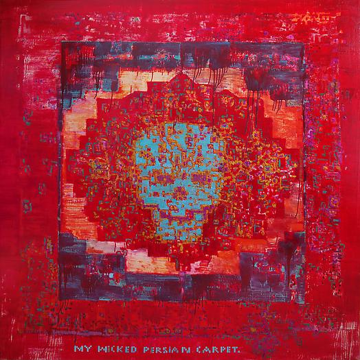 My Wicked Persian Carpet, 2013, Oil and Glitter on Canvas, 78.74 x 78.74 in / 200 x 200 cm