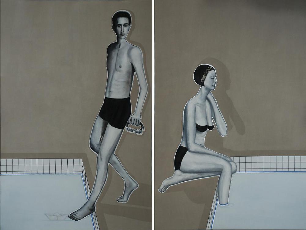 Khaled Takreti, 'Love Boat', 2011,  Acrylic on Canvas, , 195 x 260 cm. Courtesy: Ayyam Gallery