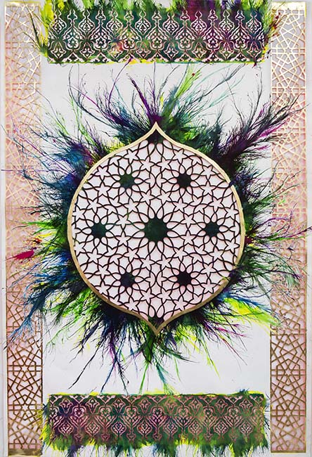 Sherin Guirguis, Untitled (Bab Huda), 2013, Mixed Media on hand cut paper, 274.32 x 182.88 cm