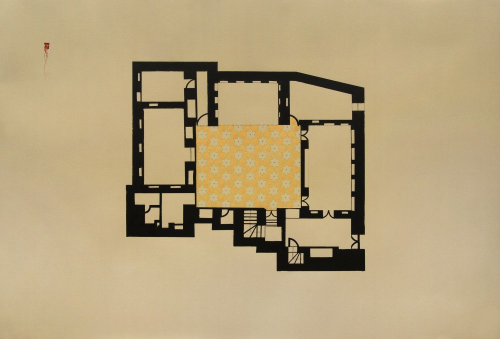 Hayv Kahraman,House in Kathemiya drawing,2014,76.2 x 111.7 cm, Courtesy: artist and The Third Line