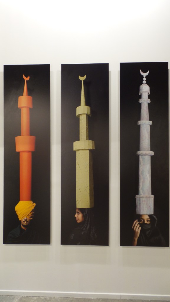 Maimouna Guerresi "Minarets" 2012. Archival pigment prints on aluminium. 200x54 cm. TASVEER GALLERY (New Delhi / Bangalore, India) Art Dubai 2014 (Courtesy: Al Mahha Art)