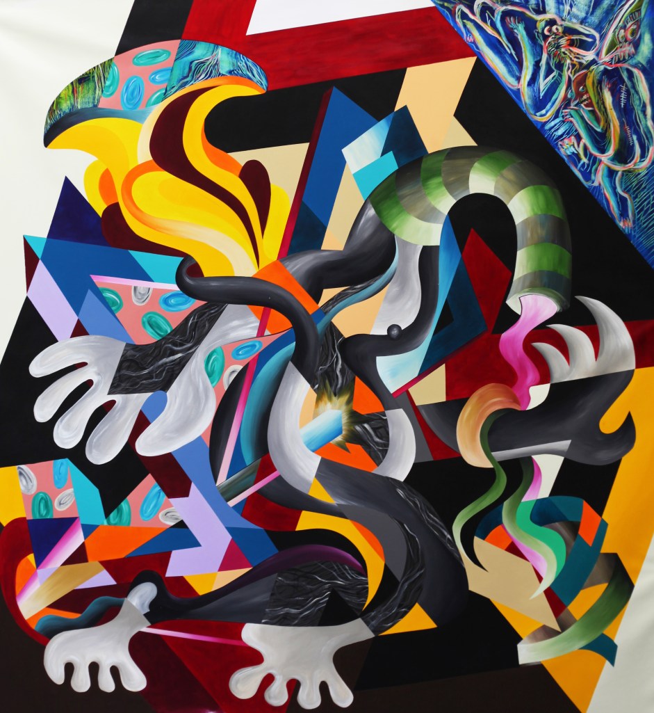 Athier 'Man of War' 2013. Acrylic on canvas 190 x 175 cm. Courtesy to Ayyam Gallery.