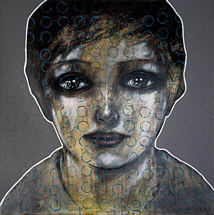 Mohannad Orabi 'Profile Portrait' 2013 Mixed media on canvas. Courtesy: Ayyam Gallery