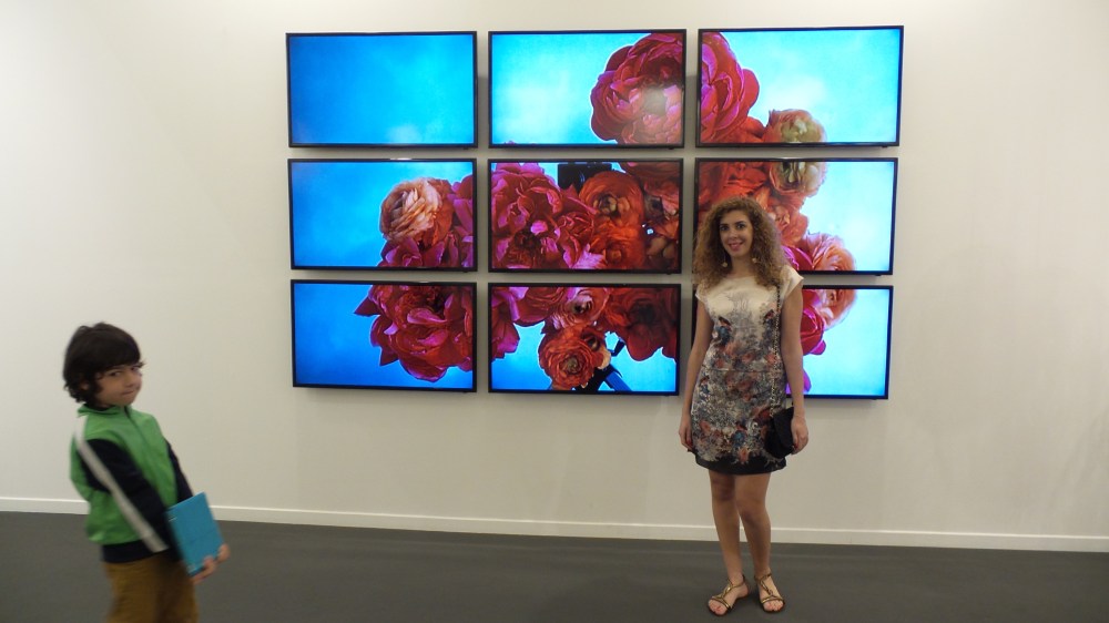 Lebanese artist Louma Rabbah and son Karim at  Art Dubai Private Preview Night. Courtesy to Al Mahha Art