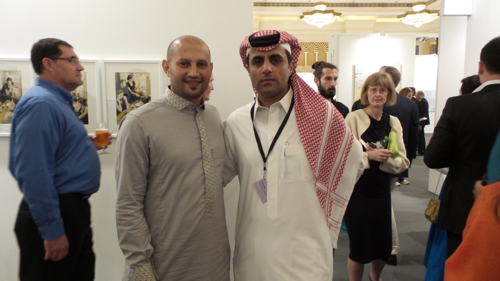 Saudi Artists: Rashed Al Shashai and Abdulnasser Gharem at Art Dubai Patron Preview. Courtesy to Al Mahha Art