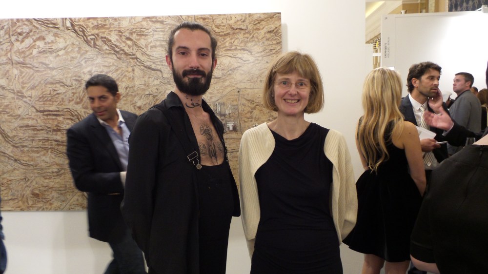 Artist Sayed Rajab and Janet Rady at Art Dubai Patron Preview. Courtesy to Al Mahha Art