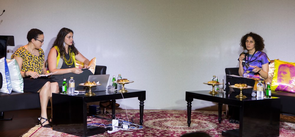 Farah Al-Nakib, Kristine Khouri and Ala Younis at Global Art Forum 8. Courtesy to: Art Dubai 2014