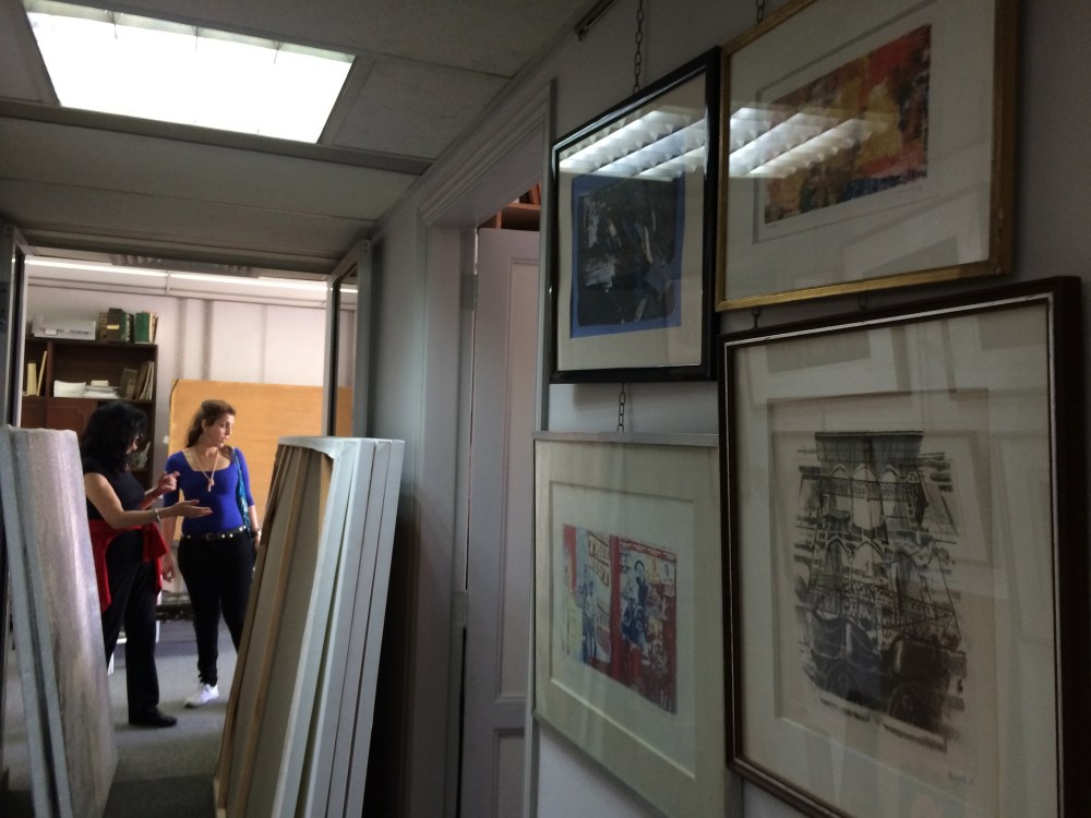 At the entrance of Ginane Makki Bacho studio in Beirut