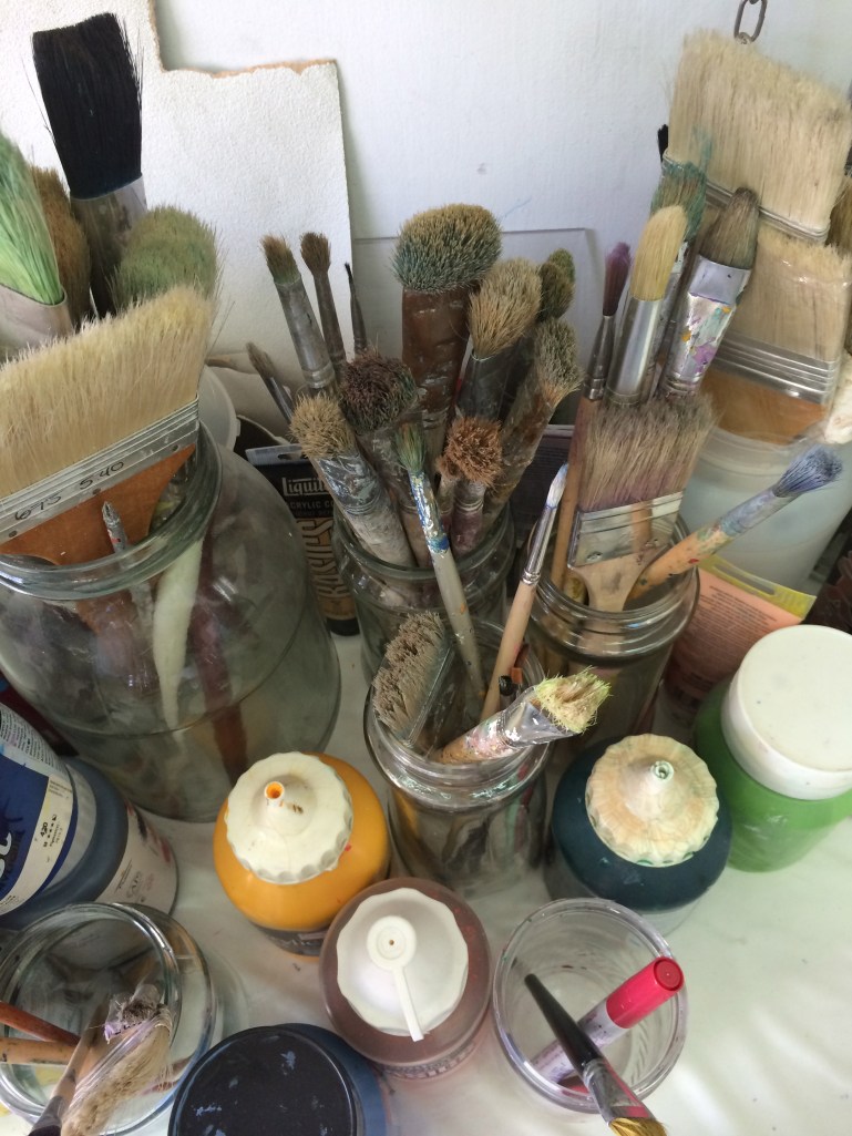 brushes... paints... 