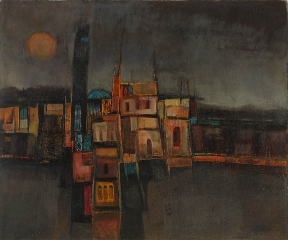 Nouri Al-Rawi, Untitled, 1982, Oil on canvas, 75 x 91cm.  Courtesy: Grosvenor Gallery
