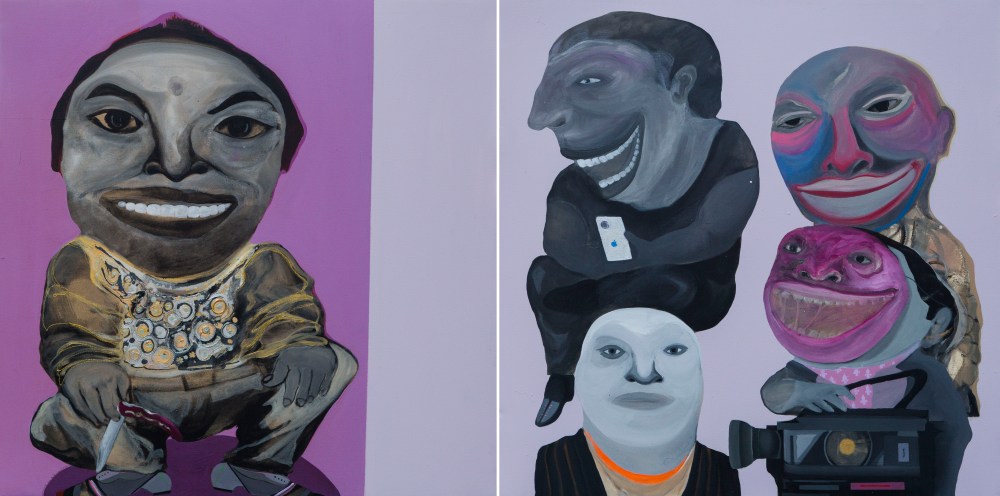 Kais Salman, Media, 2014. Acrylic on canvas 120 X 240 cm (diptych). Courtesy to Ayyam Gallery